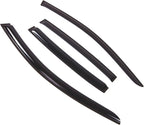 WD2-637 Dark Smoke 4 Pcs Set Window Visor (Outside Mount) Deflector Rain Guard Compatible with 2013-2017 Honda Accord Sedan