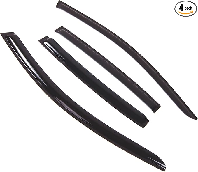 Outside Mount Window Vent Visors Rain Guards Compatible with Honda Accord Sedan 2013-2017 | Side Window Wind Deflectors Rain Shields | Smoke Tinted, 4 Pcs Set, DGWV-637