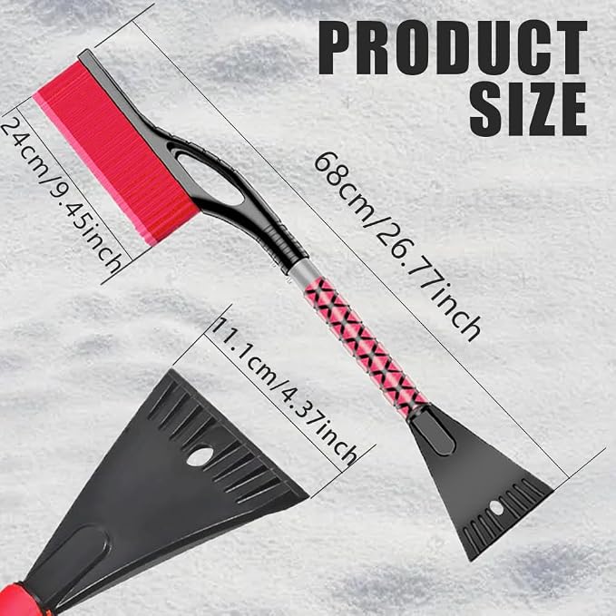 Snow Brush and Ice Scrapers for Car Windshield, Car Scraper Snow Clearing Brush, 2-in-1 Detachable Snow Removal Tool with Ergonomic Foam Grip Winter Accessories for Cars, Trucks, SUVs