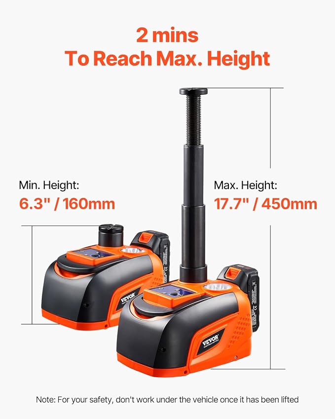 Electric Car Jack Wireless 5 Tons, Cordless Remote Control Hydraulic Electric Jack, LED Light Hydraulic Repair Tool, 135-360mm Lifting Range for SUV MPV Sedan Truck Repair