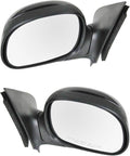 2 Piece Driver and Passenger Side Mirror Assembly Set Manual Adjustment Non-Heated No Memory Black Compatible with 1997-2002 Ford F150 1997-1999 F250 FO1320178 FO1321178
