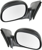 2 Piece Driver and Passenger Side Mirror Assembly Set Manual Adjustment Non-Heated No Memory Black Compatible with 1997-2002 Ford F150 1997-1999 F250 FO1320178 FO1321178