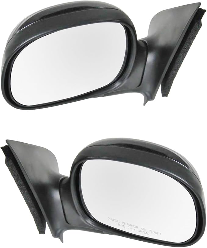 2 Piece Driver and Passenger Side Mirror Assembly Set Manual Adjustment Non-Heated No Memory Black Compatible with 1997-2002 Ford F150 1997-1999 F250 FO1320178 FO1321178