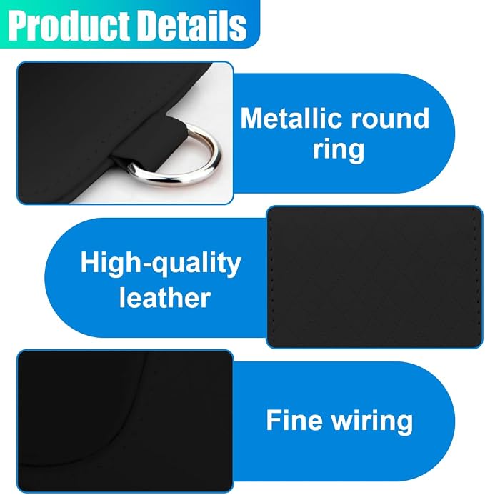 YoRise Car Air Vent Storage Bag, PU Leather Auto Hanging Storage Pouch with Hook, Portable Car Console Organizer, Vehicle Dashboard Organizer Accessories for Key, Cell Phone, Coin, Sunglasses (Black)