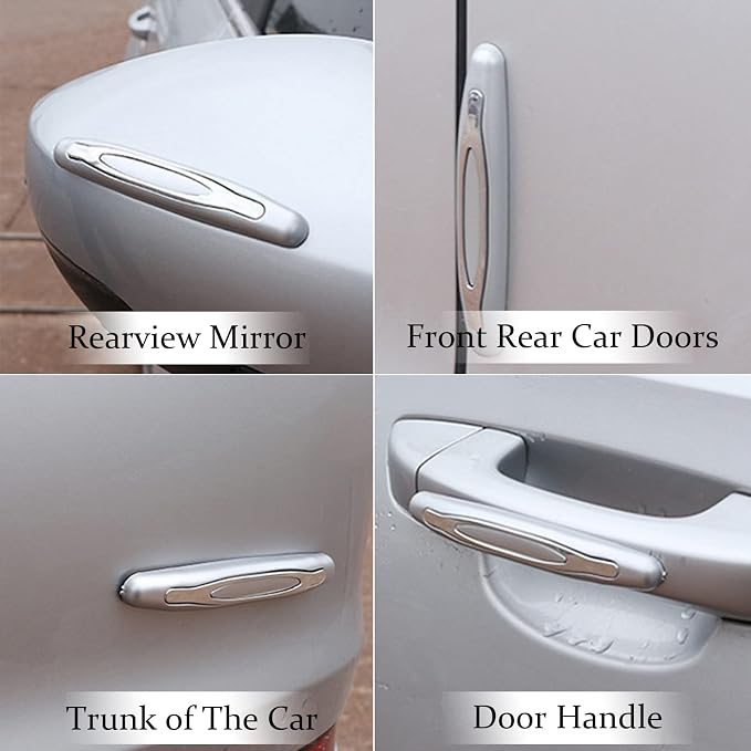 4 Pcs Car Door Edge Guards Car Side Door Protector Suitable for Various Car Pads Door Shock Absorbers-Black