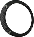 Bling Car Steering Wheel Cover, 15 Inch Rhinestones Soft Leather Elastic Steering Wheel Protector, Sparkly Crystal Diamond for Women, Car Interior Accessories for Most Cars (Black)