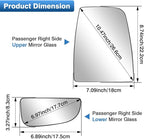 Passenger Right Side Upper & Lower Rearview Convex Heated Mirror Glass Replacement With Rear Holder fit Ford Transit 150 250 350 from 2015 to 2023