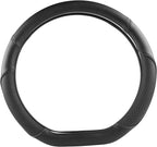 D Shape Steering Wheel Cover for Nissan Rogue Kicks - Auto Car Steering Wheel Cover Customized for Nissan Altima Sentra(Black+Black Line-D-Shaped)