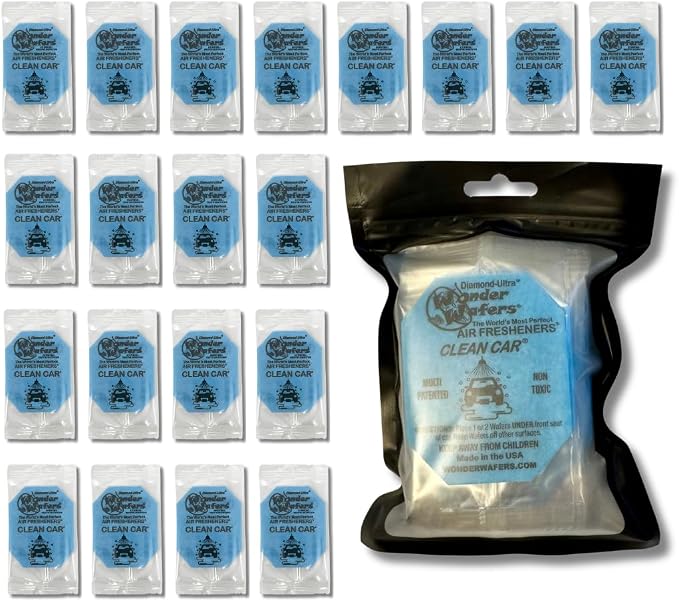 Wonder Wafers 20 Count Air Fresheners Individually Wrapped, Clean Car Fragrance