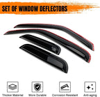 in Channel Window Visor Deflectors, Compatible with 1999-2011 Ford Ranger, Acrylic Smoke Tinted Slim Style Window Rain Guards, Sun Wind Side Vent Visor Set, 4 Pieces