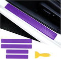 4PCS Car Door Sill Protector, 3D Carbon Fiber Vehicle Entry Edge Guard Trim, Anti-Scratch Automotive Threshold Sill Cover Strips Accessories, Universal for SUV, Sedan, Truck (Purple)
