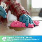 Pink Microfiber Cleaning Cloth, 24 Pack Cleaning Towels for Kitchen, Lint Free, Scratch-Free, Highly Absorbent, and Reusable Cleaning Rags for House, Window and Glass, Cars, 11.5 X11.5 inch