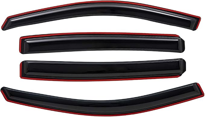 Extra Durable Clip-on in-Channel Auto Vent Window Visor, Fits 2010-2017 GMC Terrain, UV Protection Rain Guard, Original Wind Deflector, No-Drill Easy Install, Dark Smoke, 4-Pcs