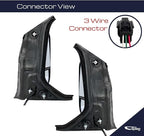 Side Mirror Set for 2015-2019 Ford Transit 150 250 350 HD Cargo Van | Pair Side View Mirror Assembly with Power Adjustment Non-Heated Short Arm | Textured Black 6 Pins FO1320551 and FO1321600