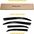 Window Visors for Toyota Camry 2012-2017, Rain Guards Shields Vent Deflector Shade Dark Smoke 2013 2014 12 13 14, Tape-On, 4PCS
