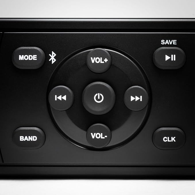 MDR2.0 160 Watt Single DIN Marine Grade Digital Source Receiver Radio with AM/FM/Weather Band, Bluetooth, and USB Connection
