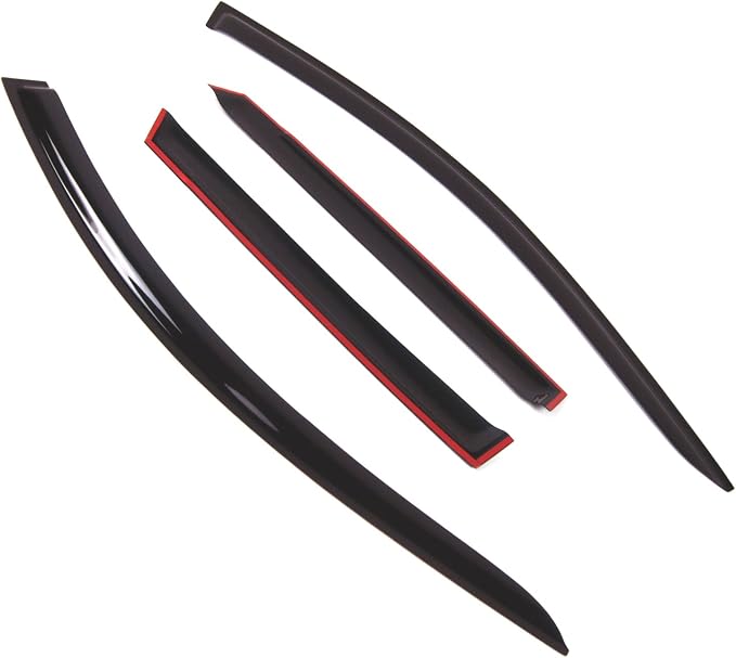 WD2-715 Dark Smoke 4 Pcs Set Window Visor (Outside Mount) Deflector Rain Guard Compatible with 2013-2017 Mazda CX-5