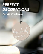 Boho Beige Western Round Car Air Freshener 4 Pcs, Preppy Cow Skull Cactus Cowgirls Boots Hanging Air Freshener for Cars Closet Drawer Books, Western Car Accessories Mirror Decor for Women