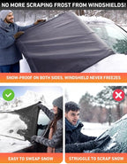Car Snow Cover Compatible for Toyota Landcruiser | Windshield Cover for Ice and Snow with S-Hook Straps | Heavy-Duty 600D Oxford Winter Car Cover, Waterproof & Anti-Slip