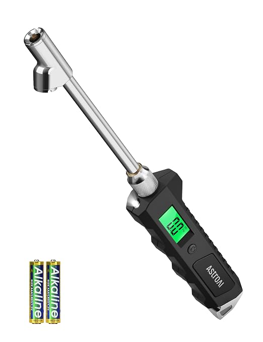 Heavy Duty Digital Tire Pressure Gauge 0-230 PSI Calibrated to ANSI B40.7 Grade 2A (0.5%) with Backlit LCD & Flashlight, Stainless Steel for Truck RV Car Motorcycle Bike, 2Pack