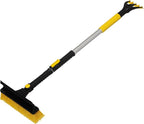 35–51" Extendable Snow Brush, Ice Scraper & Squeegee with Aluminum Handle, Non-Slip Foam Grip, Scratch-Free Bristles, 3-in-1 Winter Car Tool for Cars, SUVs & Trucks, Yellow