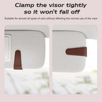 Sunglass Holder for Car Visor, Brown, 2 Packs | Suede Cloth, Magnetic, Organizer for Car Accessories