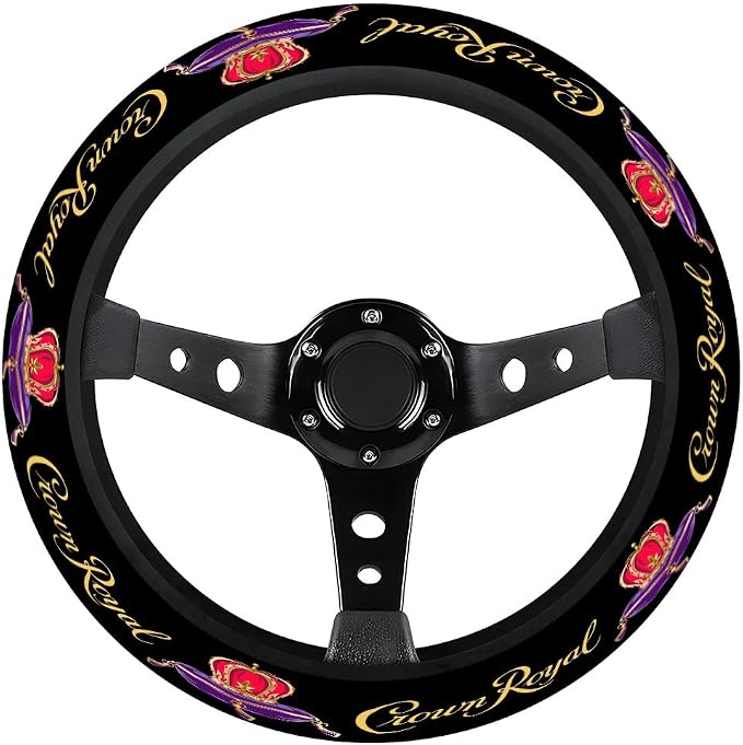Royal Whisky Steering Wheel Cover, Non Slip Polyester Car Wheel Protector for Car SUV Truck, Universal 15 Inch