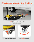 3 Ton Low Profile Aluminum & Steel Racing Floor Jack | Dual Pistons Quick Lift Pump, Sport Utility Vehicle, Lifting Range 3-6/11"-19-11/16", Yellow & Black