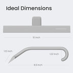 JustHang Shower Squeegee for Glass Doors, All-One-Piece Award-Winning Silicone Squeegee with Built-in Hook for Bathroom, Window, Mirror, Tile Wall, Car, Streak-Free Cleaner Tool,10-Inch Gray