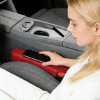 2PCS Car Seat Gap Filler, Soft Foam Leather No Drop Automotive Gap Stopper Between Seat and Console, Vehicle Seam Guard Gap Plug Crevice Catcher Blocker, Universal Fit (Red)