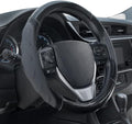 GripPlus Black Carbon Fiber Steering Wheel Cover, Standard 15 inch Size, Advanced Traction Grip, Car Steering Wheel Cover for Truck Van SUV Auto