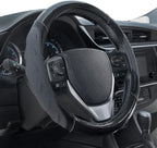 GripPlus Black Carbon Fiber Steering Wheel Cover, Standard 15 inch Size, Advanced Traction Grip, Car Steering Wheel Cover for Truck Van SUV Auto