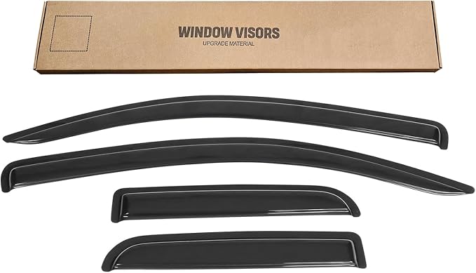 Window Rain Guards Visors Shield for 2007-2021 Toyota Tundra Double Cab, Out-Channel Window Vent Wind Shades Deflectors for 07-21 Tundra Extended Cab
