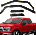 in-Channel Window Visors Vent Deflectors Rain Guards for Truck 2015-2020 Ford F-150 Extended/SuperCab, 2017-2022 F-250 F-350 Super Duty, Wind Deflector Sun Shade Car Accessories for F150 Dark Smoke