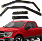 in-Channel Window Visors Vent Deflectors Rain Guards for Truck 2015-2020 Ford F-150 Extended/SuperCab, 2017-2022 F-250 F-350 Super Duty, Wind Deflector Sun Shade Car Accessories for F150 Dark Smoke