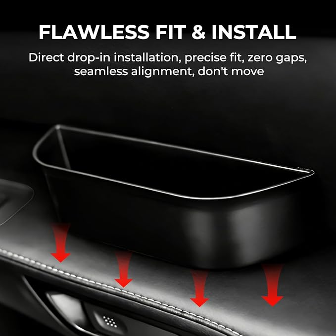4PCS Door Side Storage Box for Lexus RX 350h 450h 500h 2023 2024 2025 Car Door Accessories, Front Rear Door Insert Organizer Tray Door Handle Storage (Black)