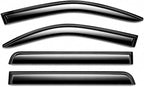 2019-2026 Tape-On Side Window Deflector Visors Compatible with Dodge Ram 1500 Crew Cab Only Smoke Tinted Rain Guards 2020 2021 2022 2023 2024 2025