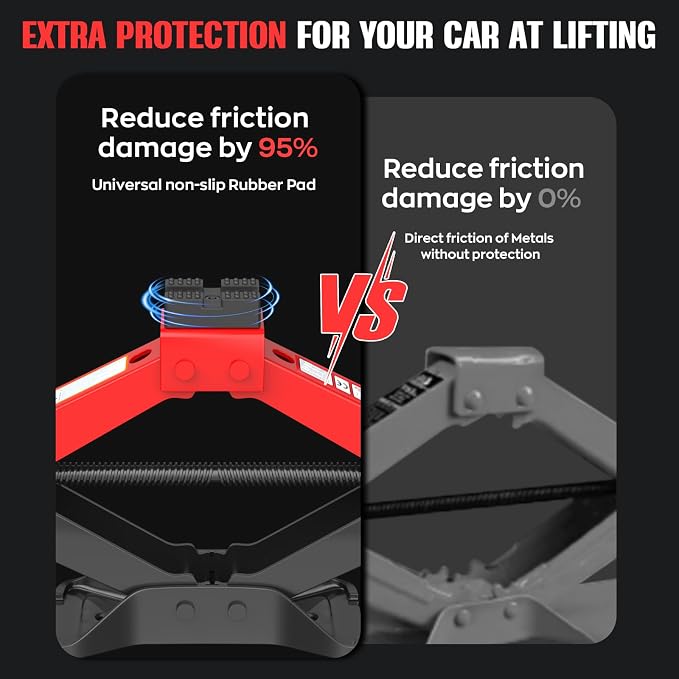 Portable Car Jack Kit 3 Ton, Heavy Duty Scissor Jack for Car, Spair Tire Changing kit with Lug Wrench, Emergency Kit for Car SUV MPV
