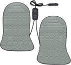 Seat Cover Comfortable Winter Seat Cushion with Adjustable Buckle for Full Back and Seat 2-Pack (Grey)