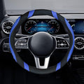 Car Steering Wheel Cover, 15 Inch Leather Anti-Slip Breathable Automotive Steering Wheel Protector, Universal Heat Resistant Vehicle Interior Accessories Cars, SUVs, Trucks(Blue)