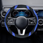 Car Steering Wheel Cover, 15 Inch Leather Anti-Slip Breathable Automotive Steering Wheel Protector, Universal Heat Resistant Vehicle Interior Accessories Cars, SUVs, Trucks(Blue)