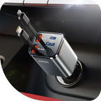 [2026 Ultra-Compact] Retractable Car Charger 84W Car Charger USB C for iPhone 16 17 Fast Charging, Car Accessories, Car Adapter Travel Essentials Gifts for Women Men, for iPhone 17 16 15 14 13