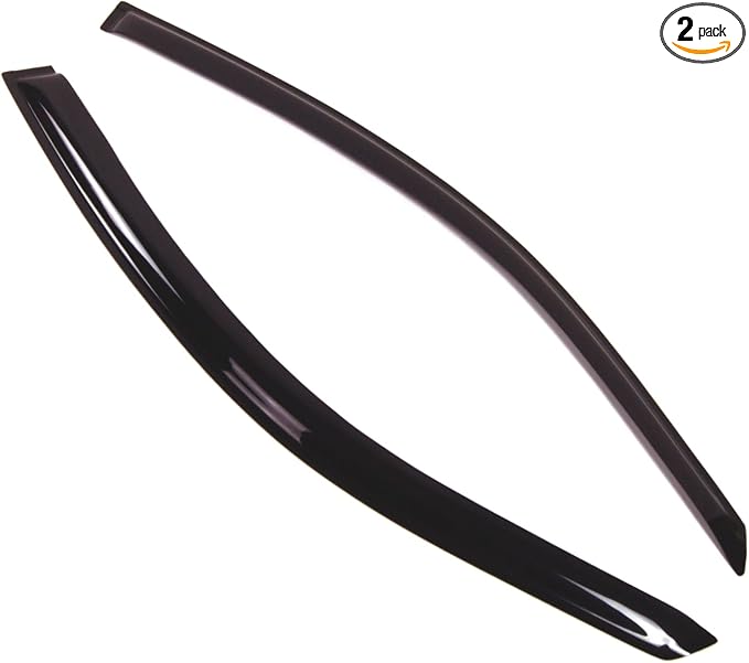 Outside Mount Window Vent Visors Rain Guards Compatible with Honda Accord Coupe 2008-2012 | Side Window Wind Deflectors Rain Shields | Smoke Tinted, 2 Pcs Set, DGWV-215