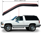 Extra Durable In-Channel Window Visor, Fit Chevrolet & GMC C/K 1500, 2500, 3500 1988-1999, Regular/Extended Cab, 1992-1999 Tahoe & Yukon, 1992-1994 Blazer (NOT Fit S10 Blazer), Smoke, 2-Pcs
