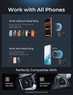 Upgraded for MagSafe Car Mount, Magnetic Phone Holder for Car Vent Phone Mount, Air Vent Car Phone Holder Mount, Magnetic Car Phone Holder for iPhone 17 Pro Max 16/15/14/13/12, Carbon Fiber