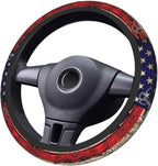 American Flag Deer Camo Retro Steering Wheel Cover Car Accessories Cute for Women Girls Girly Universal 15 Inch Neoprene Auto Interior Decor Anti Slip Car Truck Protector