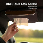 Faux Leather Car Tissue Box for Car Interior, Multi-Function Tissue Holder with Visor Clip, Armrest & Back Seat Napkin Organizer, Vehicle Tissue Dispenser Accessories (Brown Hanging)