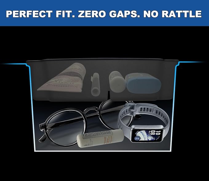 2026 Upgrade Center Console Organizer fit for 2025 2026 Ford Bronco 4 Door Bronco Center Console Storage with Rubber Mats for Ford Bronco 2025+ Storage Accessories|Not for 2 Dooor/Manual/Sport Model
