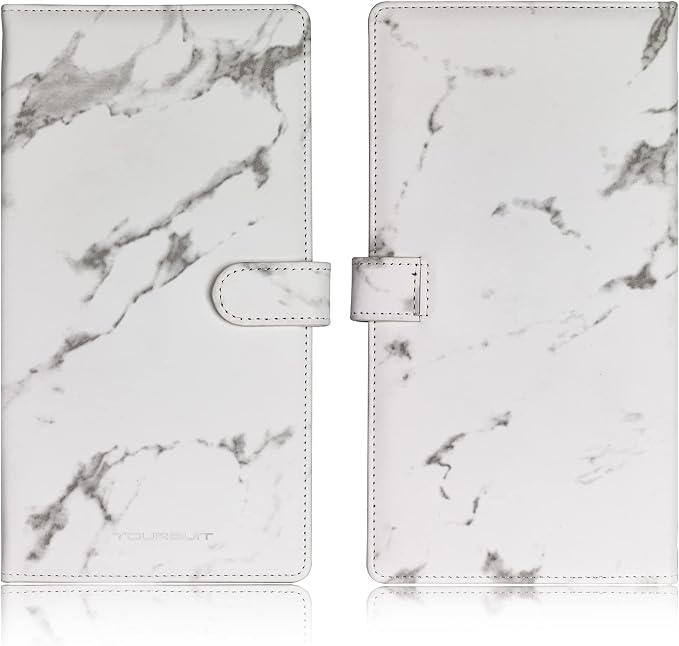 Car Registration and Insurance Card Holder, Vehicle License Document Glove Box Compartment Organizer, Interior Car Accessories for Women Men (Marble Grey)