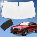 Sun Shade Sunshade for 2016-2025 Mercedes-Benz GLC 300 GLK SUV Windshield Cover, 4-Layer Front Window Shade Custom fit Sun Visor 240T Retractable Shield Shade Blocks UV Rays Cooler Car Accessories